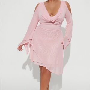 Fashion Nova Elegant Pink Cold Shoulder Dress